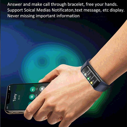 Smart Bracelet With Bluetooth Calling And Blood Oxygen Monitoring - Hd Tft Display - Blue