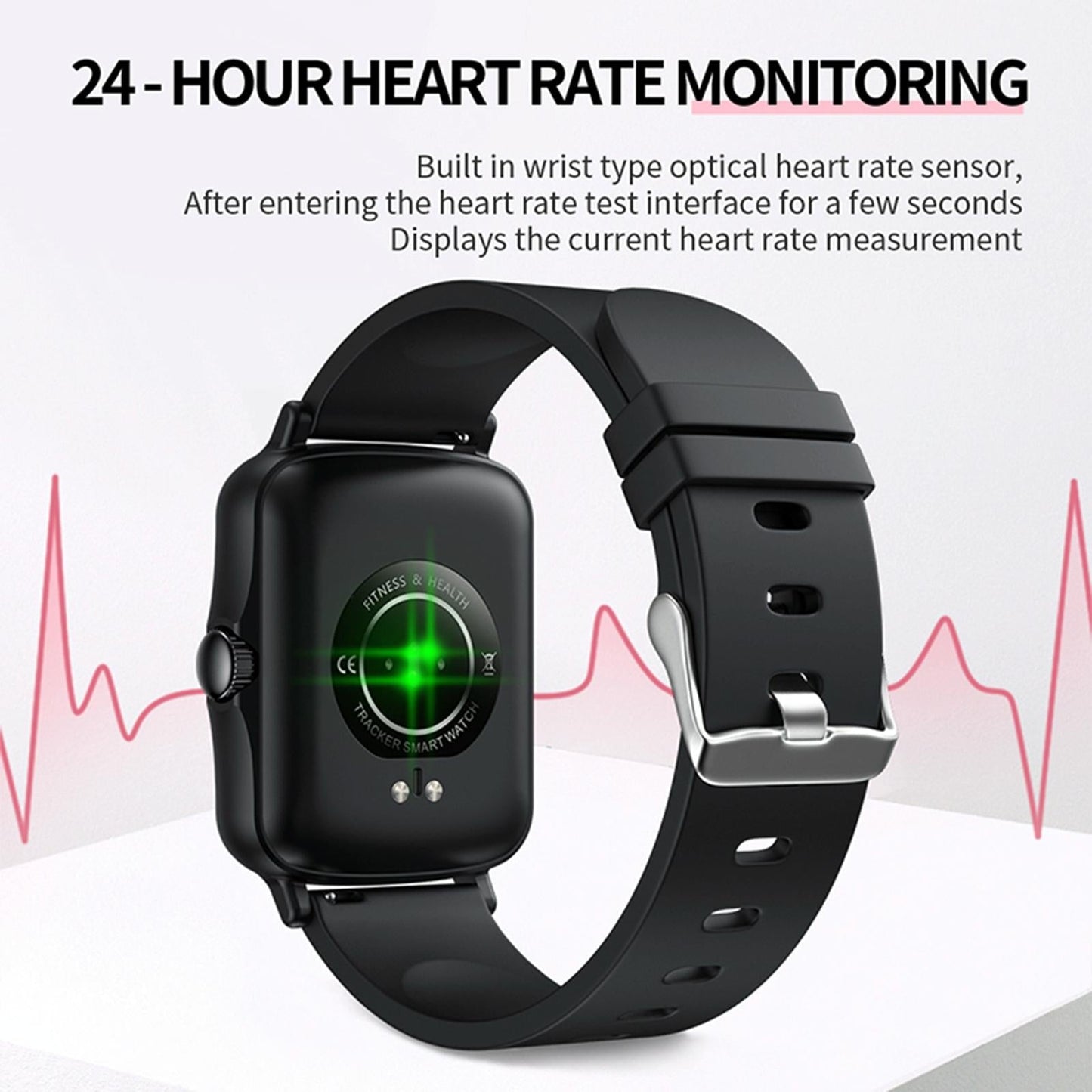 1.44 Inch Ip67 Waterproof Smart Watch With Hd Touch Screen - Black