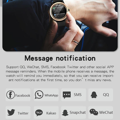 1.32 Inch Ips Hd Screen Smart Watch Support Bluetooth Calling / Blood Pressure Monitoring - Black