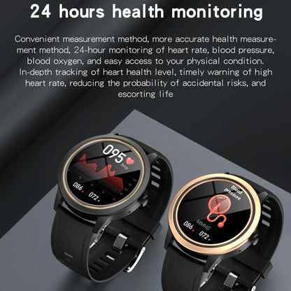 1.32 Inch Ips Hd Screen Smart Watch Support Bluetooth Calling / Blood Pressure Monitoring - Black