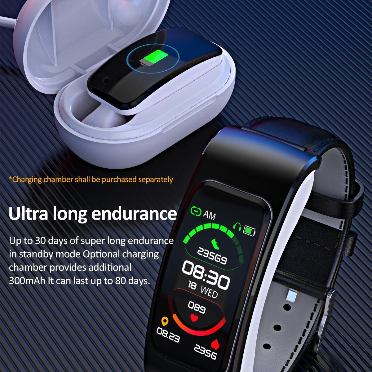 1.08 Inch Waterproof Smart Watch With Bluetooth Call - Silver