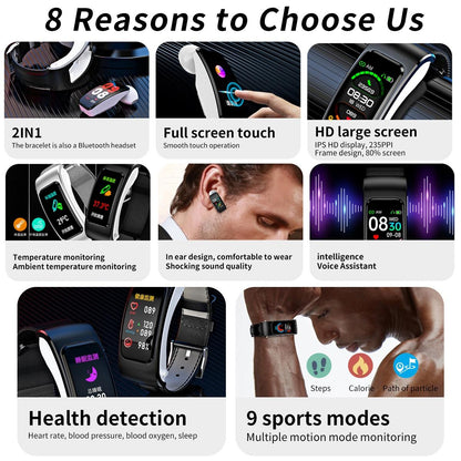 1.08 Inch Waterproof Smart Watch With Bluetooth Call - Silver