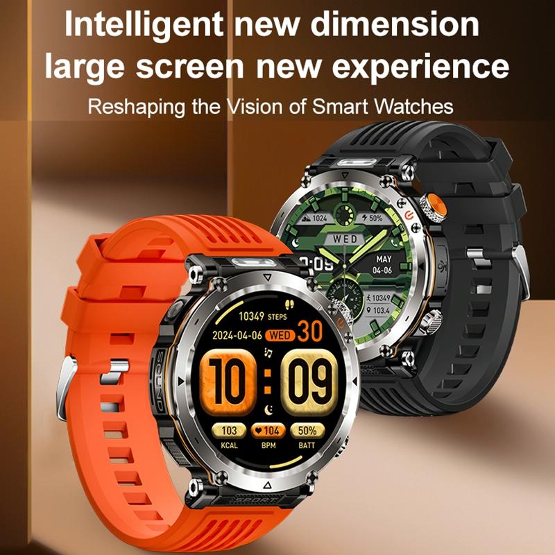Waterproof Smart Watch With Flashlight Banknote Detector And Compass - Camo - Army Green