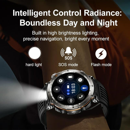 Waterproof Smart Watch With Flashlight Banknote Detector And Compass - Camo - Army Green