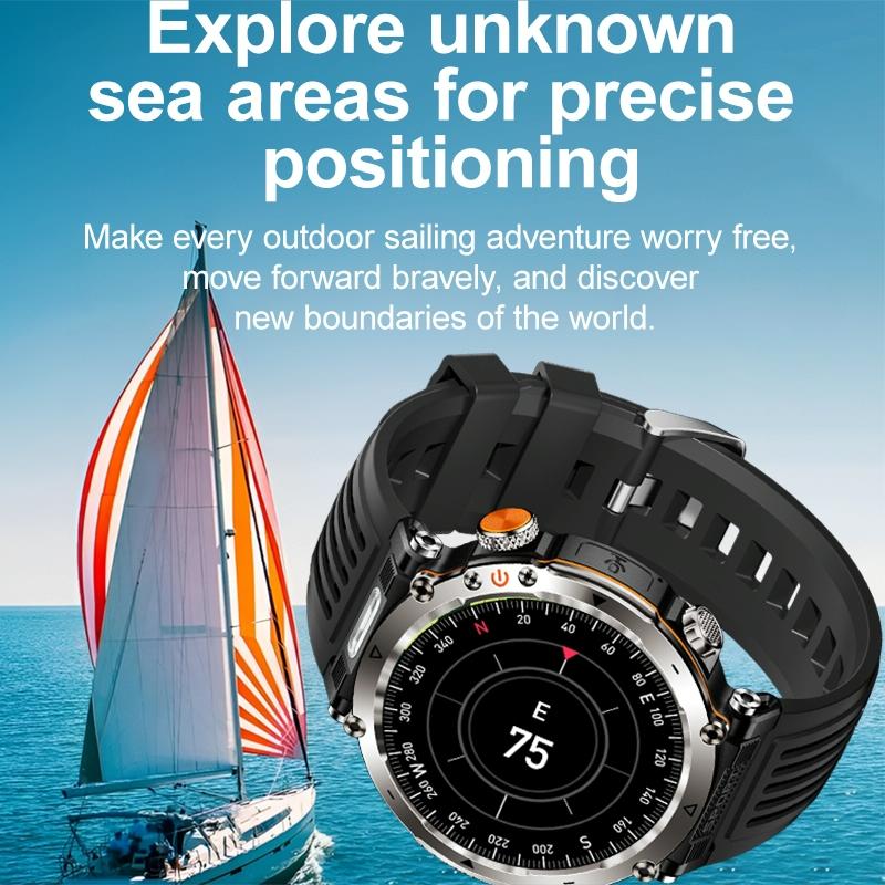 Waterproof Smart Watch With Flashlight Banknote Detector And Compass - Camo - Army Green