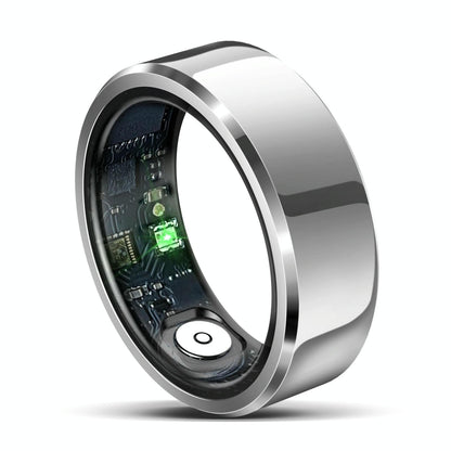 Smart Ring With Heart Rate Blood Oxygen And Sleep Monitoring - Size 9 - White