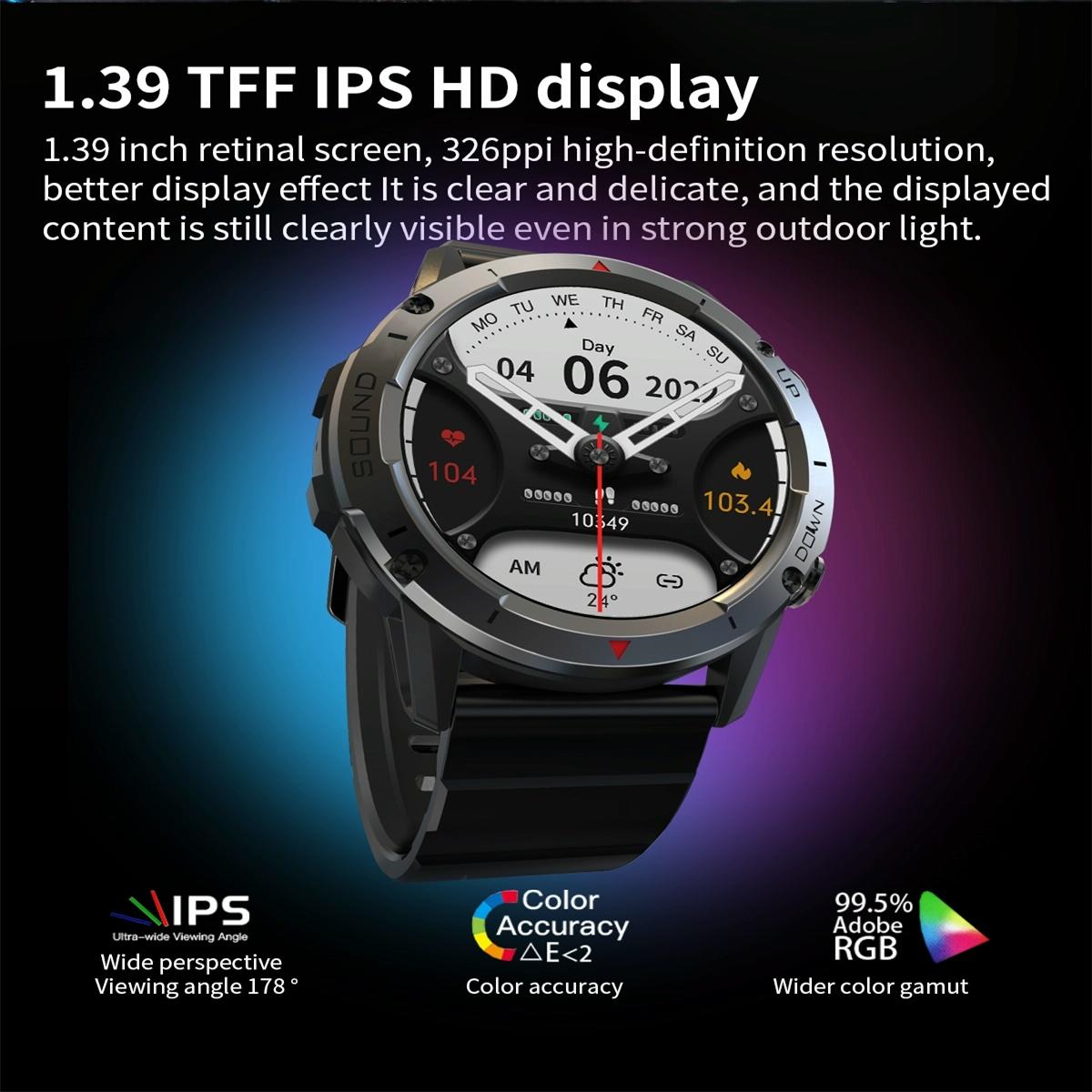 1.39 Inch Colour Screen Smart Watch Support Heart Rate Monitoring / Blood Pressure Monitoring - Green