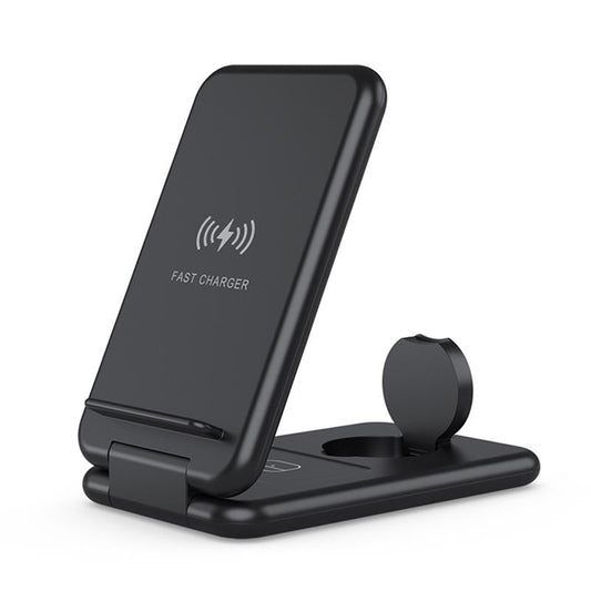 15W 3 In 1 Foldable Wireless Charger For Iphones Iwatchs Airpods - White