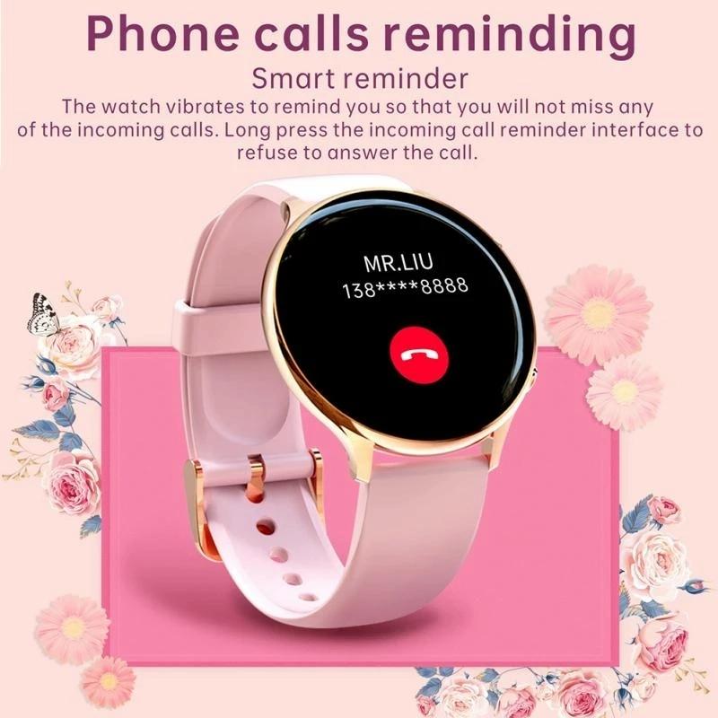 Smart Watch With Body Temp / Heart / Bp / Oxygen / Sleep Monitoring And Menstrual Cycle Prediction - Ip67 Waterproof - Pink