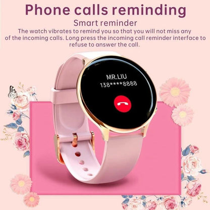 Smart Watch With Body Temp / Heart / Bp / Oxygen / Sleep Monitoring And Menstrual Cycle Prediction - Ip67 Waterproof - Pink