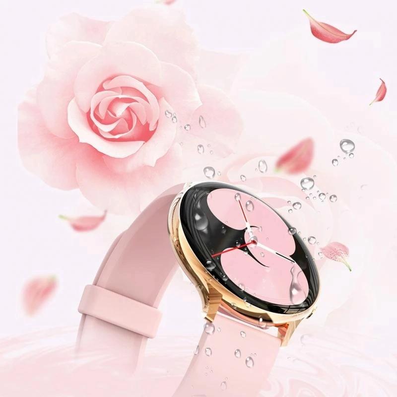 Smart Watch With Body Temp / Heart / Bp / Oxygen / Sleep Monitoring And Menstrual Cycle Prediction - Ip67 Waterproof - Pink