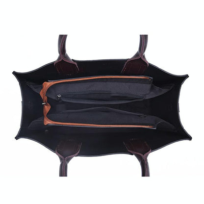 Retro Square Handbag for Commuting - Vintage Style - Black