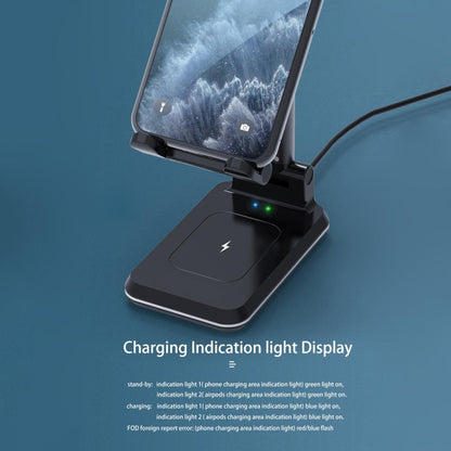 Portable 2 In 1 Wireless Charging Stand Single Charge - White