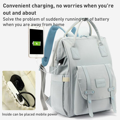 Convertible Diaper Bag Backpack for Baby Care - Blue