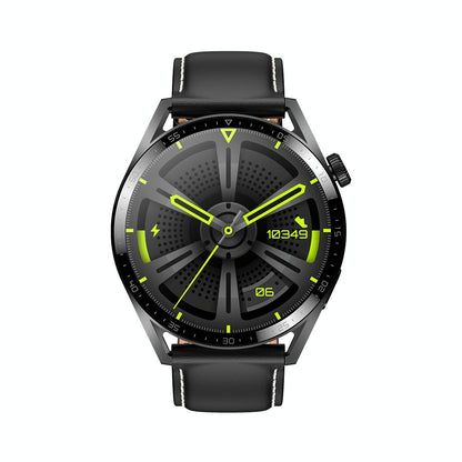 1.36 Inch Round Screen Bluetooth Smart Watch With Leather Strap - Silver