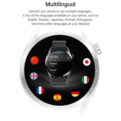 1.36 Inch Round Screen Bluetooth Smart Watch With Leather Strap - Silver