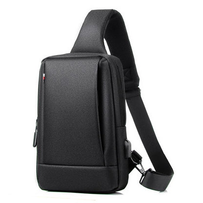 Business Chest Bag Oxford Cloth One Shoulder Crossbody - Black