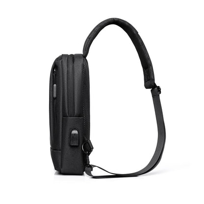 Business Chest Bag Oxford Cloth One Shoulder Crossbody - Black