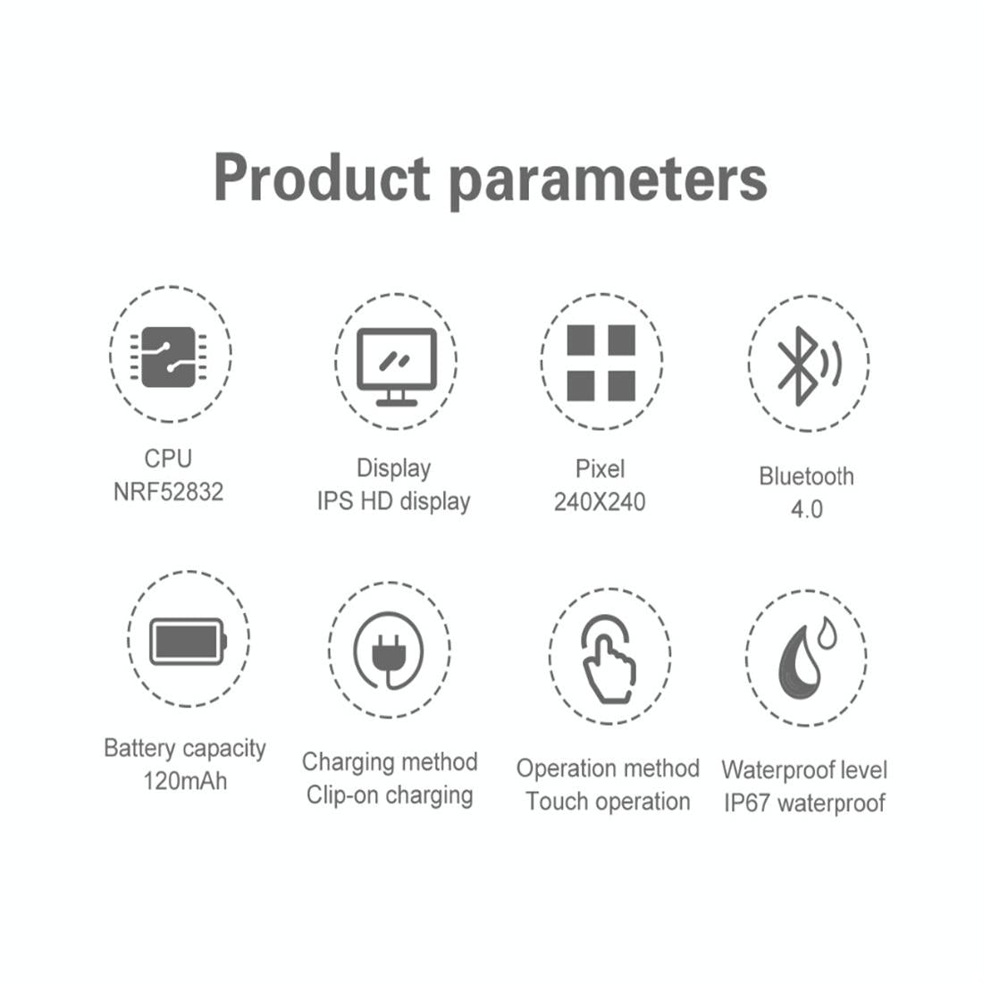 Waterproof Smartwatch With Colour Screen - Ipx67 - Black