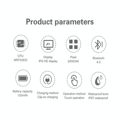 Waterproof Smartwatch With Colour Screen - Ipx67 - Black