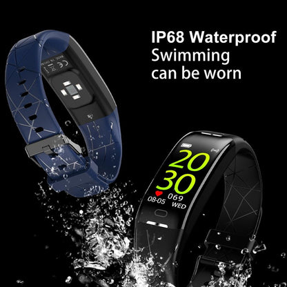 Smart Bracelet With Heart Rate Monitor And Call Reminder - Waterproof - Black