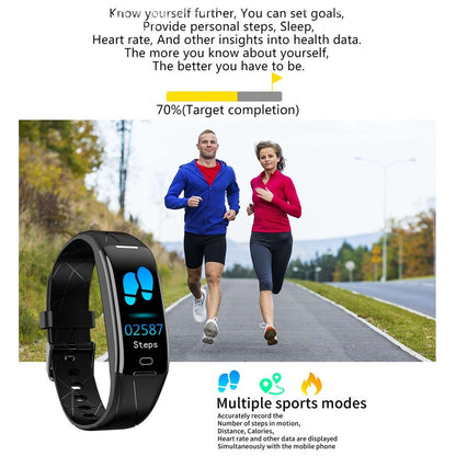 Smart Bracelet With Heart Rate Monitor And Call Reminder - Waterproof - Black