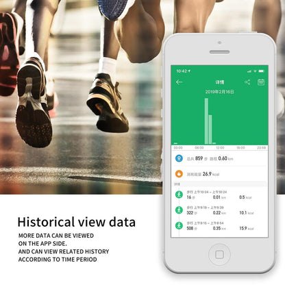 Smart Bracelet With Heart Rate Monitor And Call Reminder - Waterproof - Black