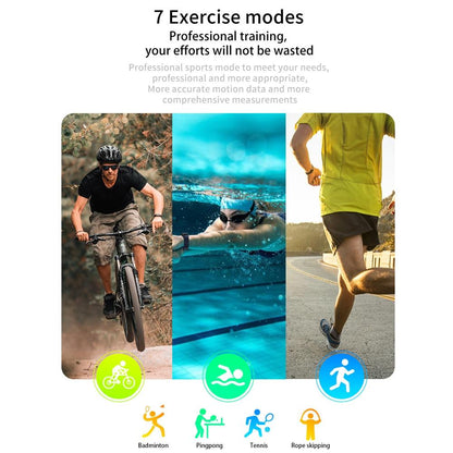 Smart Bracelet With Heart Rate Monitor And Call Reminder - Waterproof - Black