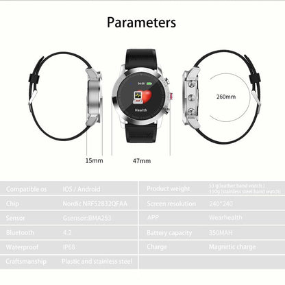 Waterproof Smart Bracelet With Heart Rate Monitor And Multi-Sport Mode - Black