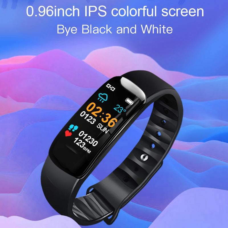 Smart Bracelet With Call Reminder Hr / Bp Monitoring Sleep / Sedentary Tracking And Remote Control - Black