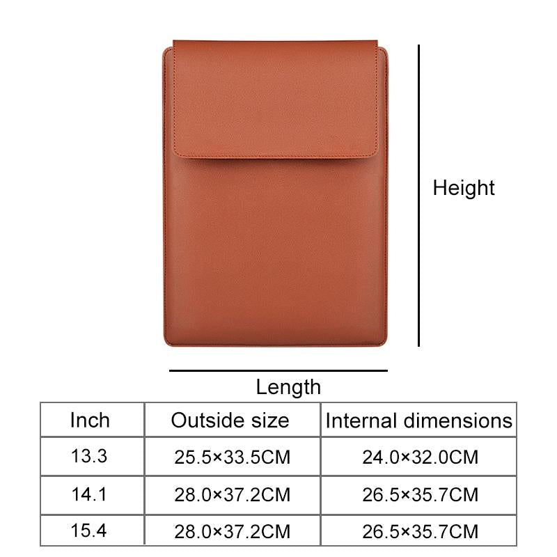 15.4 Inch Laptop Leather Sleeve Carrying Bag - Yellow
