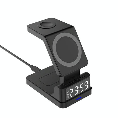15W 4 In 1 Magnetic Desktop Wireless Charger Black