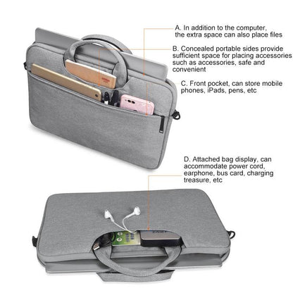 13.3 Inch Hidden Portable Strap One-shoulder Handbag - Waterproof Oxford Cloth - Black