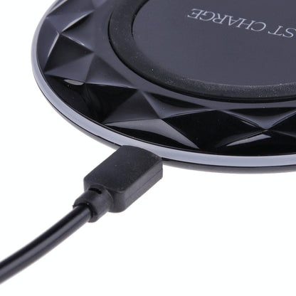 1M Fast Charging Wireless Charger Diamond Qi Standard - Black