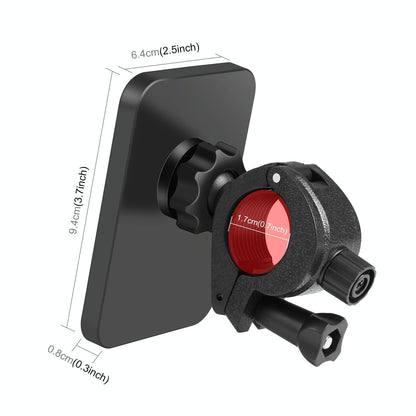 15W Magnetic Wireless Charger With Vlogging Phone Clamp - Black