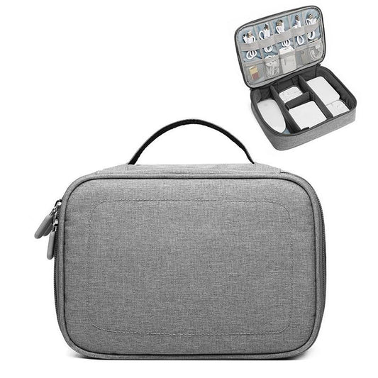 Versatile Headphone Charger & Data Cable Storage Bag - Single Layer - 23x16x7cm - Black