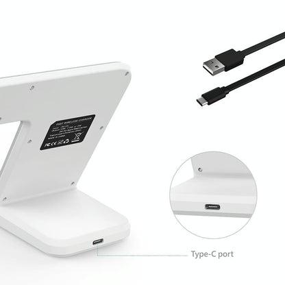 Vertical Magnetic Wireless Charger For Qi Phones & Apple Watch Black