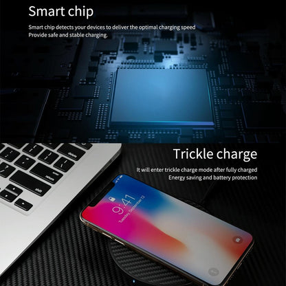 Wireless Charger Pad Aramid Fiber Qi Standard Black