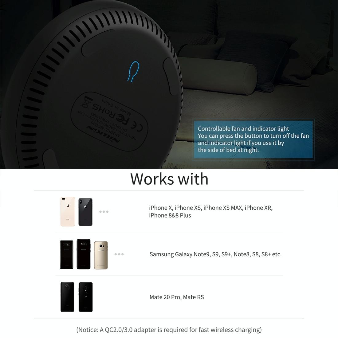 Wireless Charger Pad Aramid Fiber Qi Standard Black