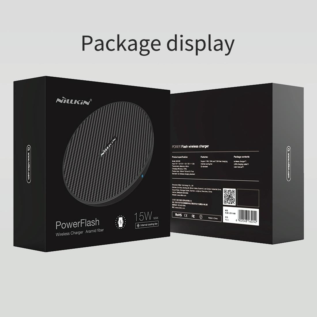 Wireless Charger Pad Aramid Fiber Qi Standard Black