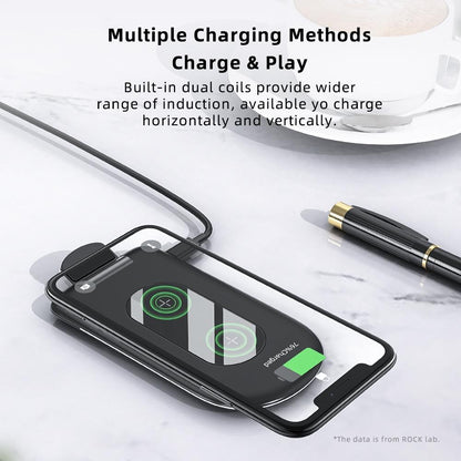 Foldable 15W Wireless Charger For Mobile Phones Black
