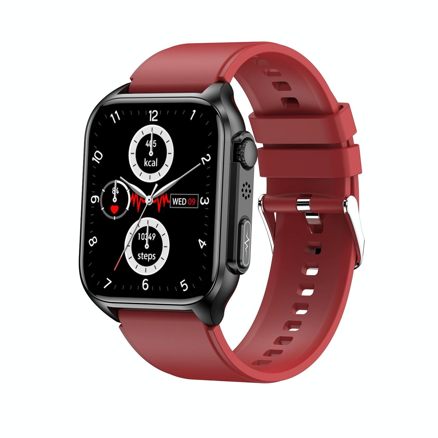 1.96 Inch Ip67 Waterproof Silicone Band Smart Watch Supports Ecg / Remote Families Care / Bluetooth Call / Body Temperature Monitoring - Blue