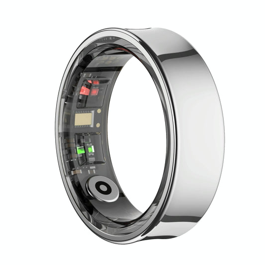 Smart Ring With Heart Rate Blood Oxygen Sleep Monitoring & Sports Modes - Size 13 - Silver