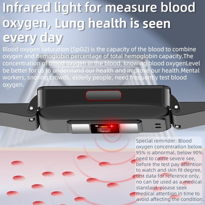 Smart Health Monitoring Watch With Colour Screen - Red