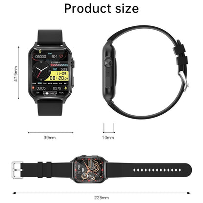 1.96 Inch Ips Screen Smart Watch Supports Bluetooth Calls / Blood Oxygen Monitoring - Silver