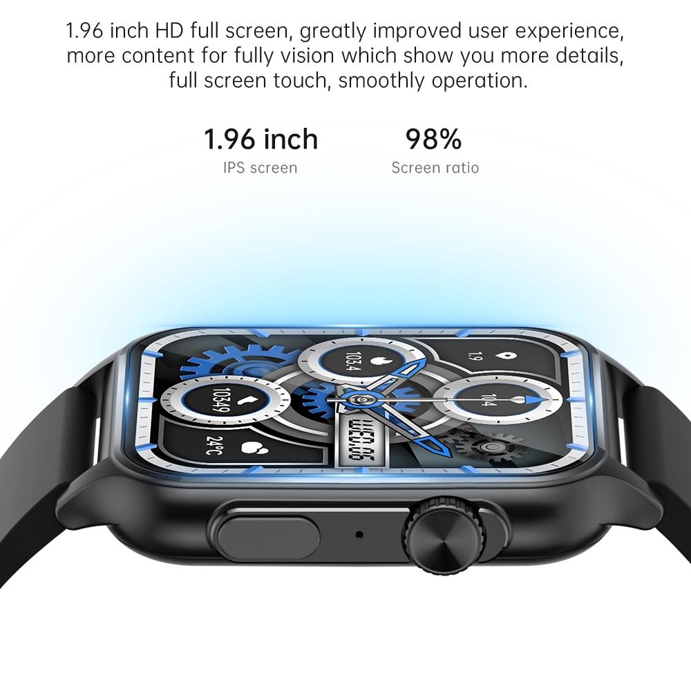 1.96 Inch Ips Screen Smart Watch Supports Bluetooth Calls / Blood Oxygen Monitoring - Silver