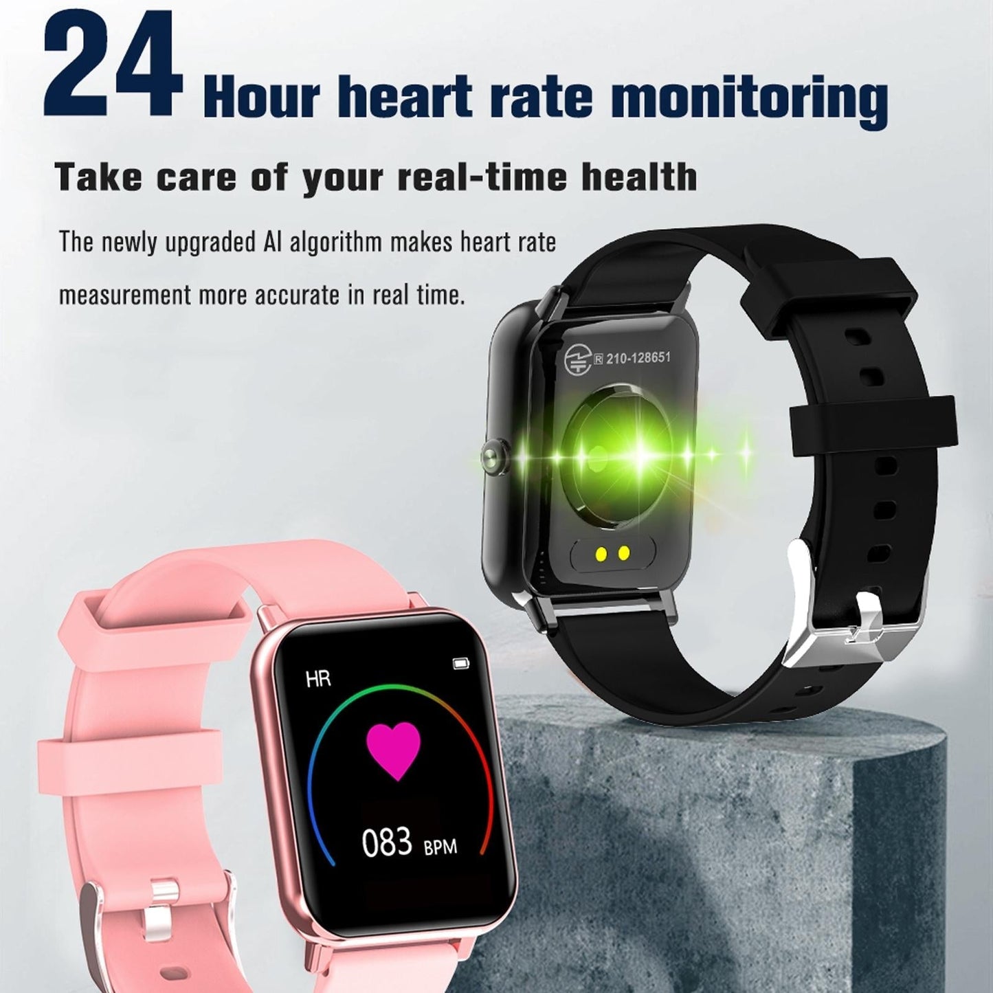 1.69 Inch Tft Screen Ip67 Waterproof Smart Watch Support Body Temperature Monitoring / Sleep Monitoring / Heart Rate Monitoring / Incoming Call Reminder - Pink