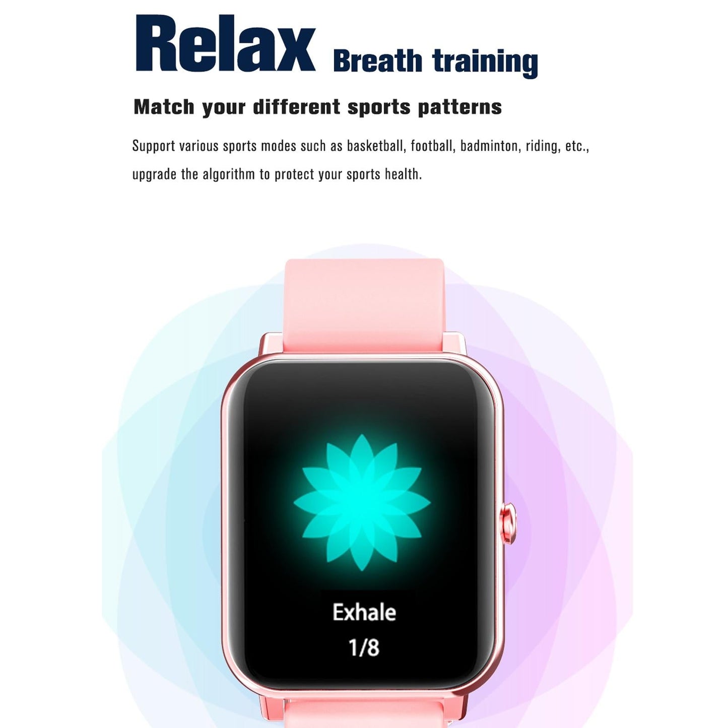 1.69 Inch Tft Screen Ip67 Waterproof Smart Watch Support Body Temperature Monitoring / Sleep Monitoring / Heart Rate Monitoring / Incoming Call Reminder - Pink