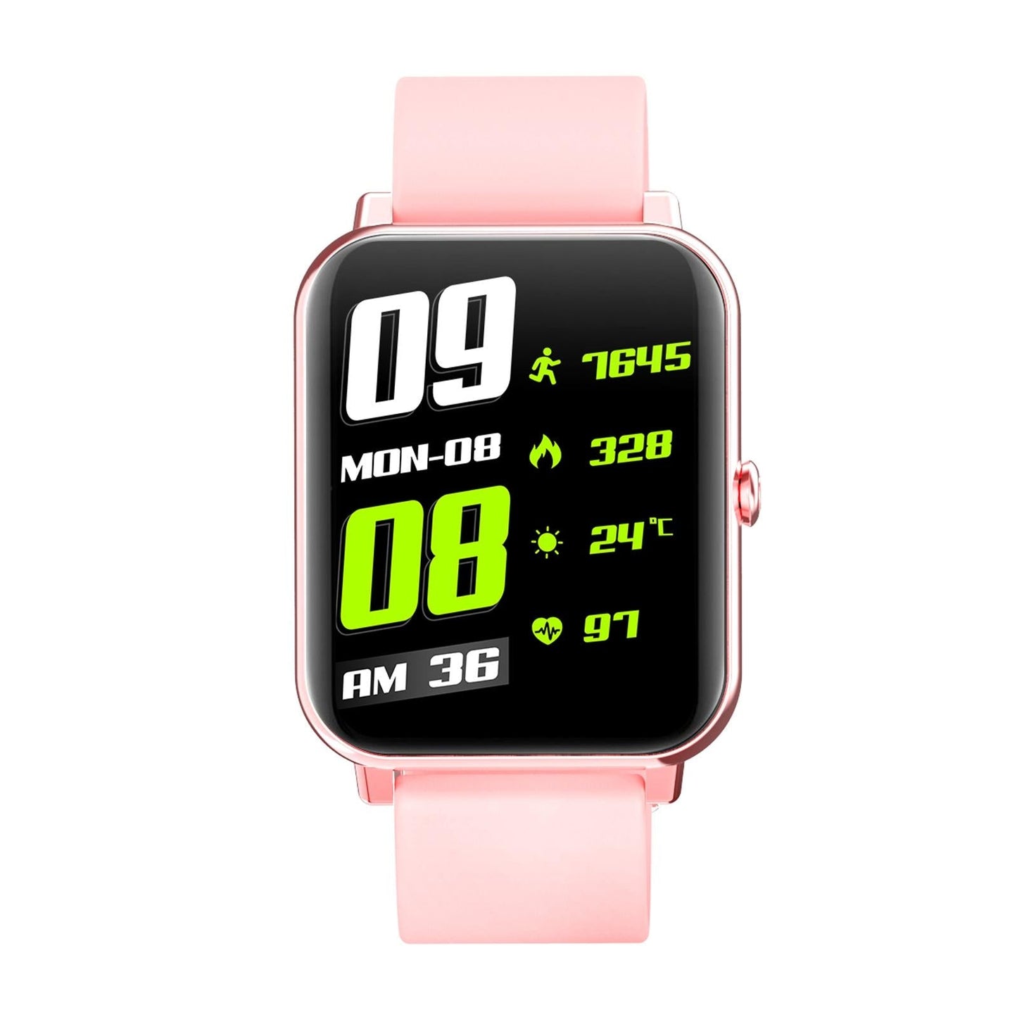 1.69 Inch Tft Screen Ip67 Waterproof Smart Watch Support Body Temperature Monitoring / Sleep Monitoring / Heart Rate Monitoring / Incoming Call Reminder - Pink