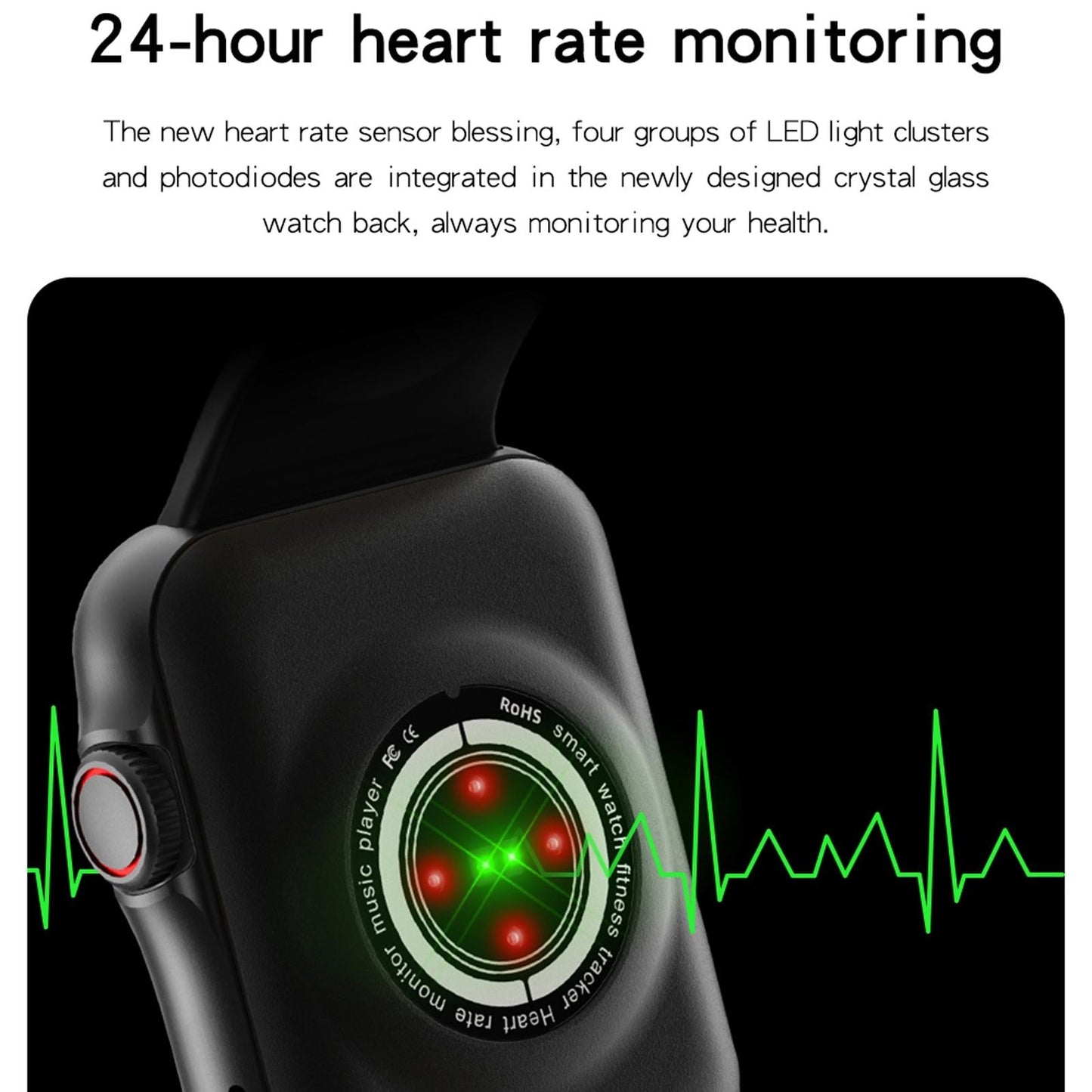 1.6 Inch Waterproof Smart Watch With Ips Colour Screen Sport Sleep Heart Rate Monitoring - Grey